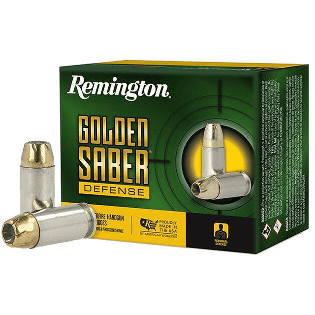 Remington Ammunition Golden Saber Defense 40 S&W 165 gr Brass Jacket Hollow Point 20 Per Box Remington Ammunition Golden Saber Defense 40 S&W 165 gr Brass Jacket Hollow Point 20 Per Box