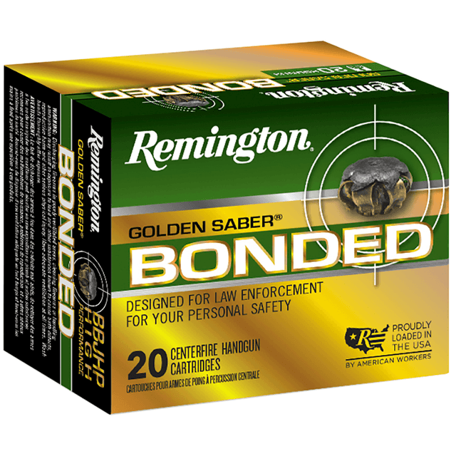 Remington Ammunition Golden Saber Bonded 10mm Auto 180 gr Bonded Brass Jacketed Hollow Point 20 Per Box Remington Ammunition Golden Saber Bonded 10mm Auto 180 gr Bonded Brass Jacketed Hollow Point 20 Per Box