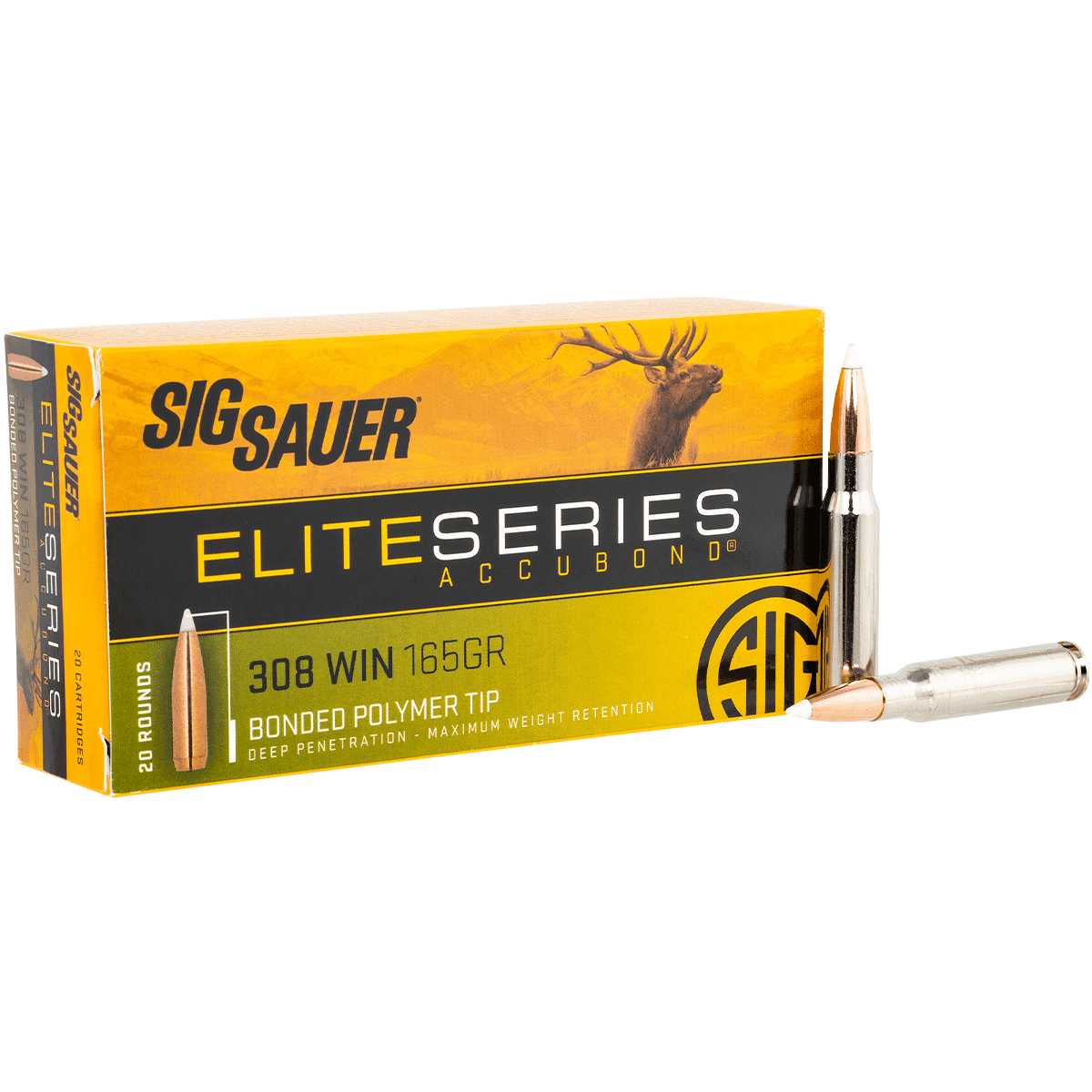 Sig Sauer Elite Hunting 308 Win 165 gr Nosler AccuBond 20 Per Box Sig Sauer Elite Hunting 308 Win 165 gr Nosler AccuBond 20 Per Box