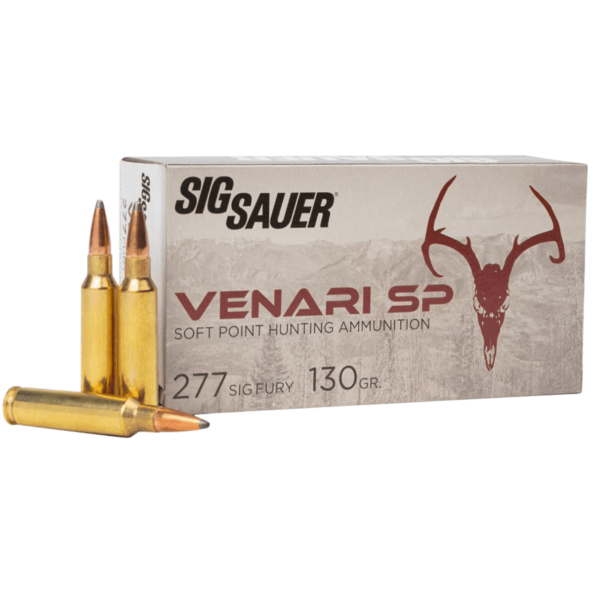 Sig Sauer Venari 277 Sig Fury 130 gr Soft Point 20 Per Box Hunting Ammo Sig Sauer Venari 277 Sig Fury 130 gr Soft Point 20 Per Box Hunting Ammo