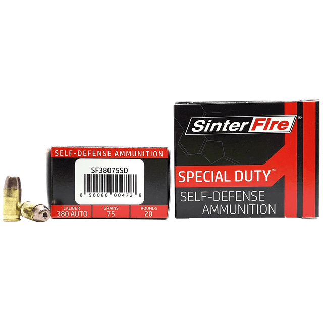 SinterFire Inc Special Duty (SD) 380 ACP 75 gr Lead Free Frangible Hollow Point 20 Per Box SinterFire Inc Special Duty (SD) 380 ACP 75 gr Lead Free Frangible Hollow Point 20 Per Box