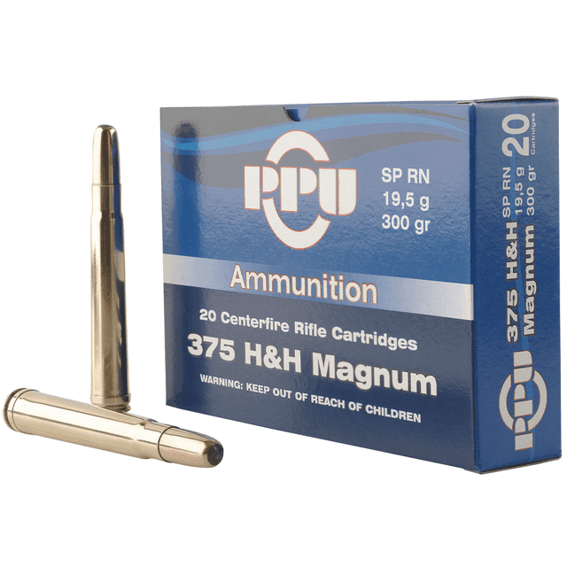 PPU Standard Rifle 375 H&H Mag 300 gr Soft Point Round Nose - PP375S PPU Standard Rifle 375 H&H Mag 300 gr Soft Point Round Nose - PP375S