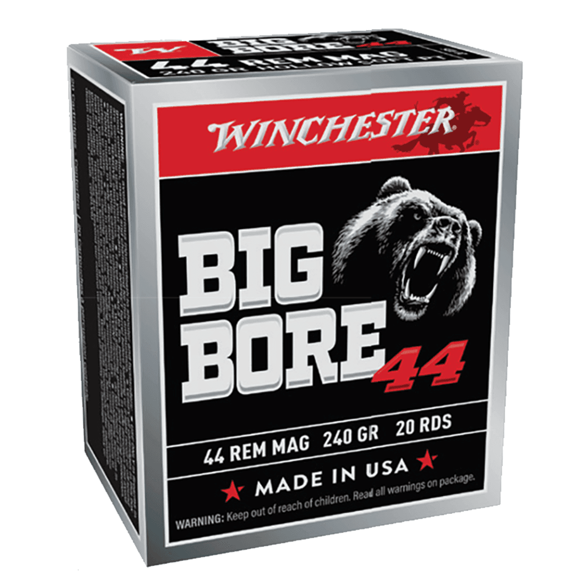 Winchester Ammo Big Bore 44 Rem Mag 240 gr Semi Jacketed Hollow Point 20 Per Box Winchester Ammo Big Bore 44 Rem Mag 240 gr Semi Jacketed Hollow Point 20 Per Box