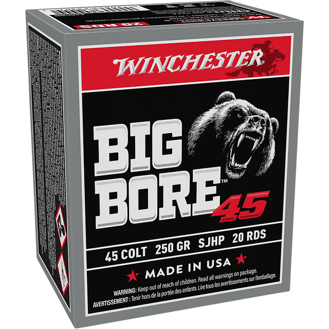 Winchester Ammo Big Bore 45 Colt 250 gr Semi Jacketed Hollow Point 20 Per Box Winchester Ammo Big Bore 45 Colt 250 gr Semi Jacketed Hollow Point 20 Per Box