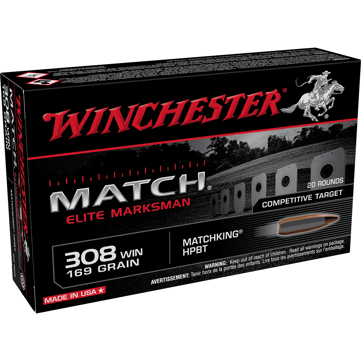 Winchester Ammo Match Elite Marksman 308 Win 169 gr Sierra MatchKing BTHP 20 Per Box Winchester Ammo Match Elite Marksman 308 Win 169 gr Sierra MatchKing BTHP 20 Per Box
