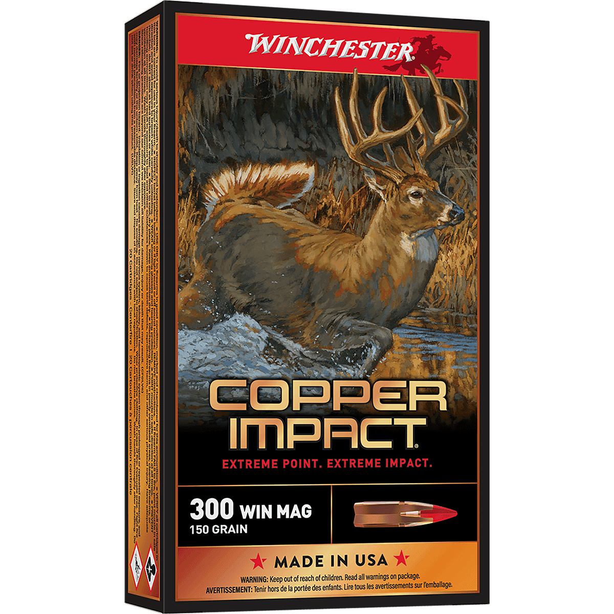 Winchester Ammo Copper Impact 300 Win Mag 150 gr Copper Extreme Point Lead Free 20 Per Box Winchester Ammo Copper Impact 300 Win Mag 150 gr Copper Extreme Point Lead Free 20 Per Box