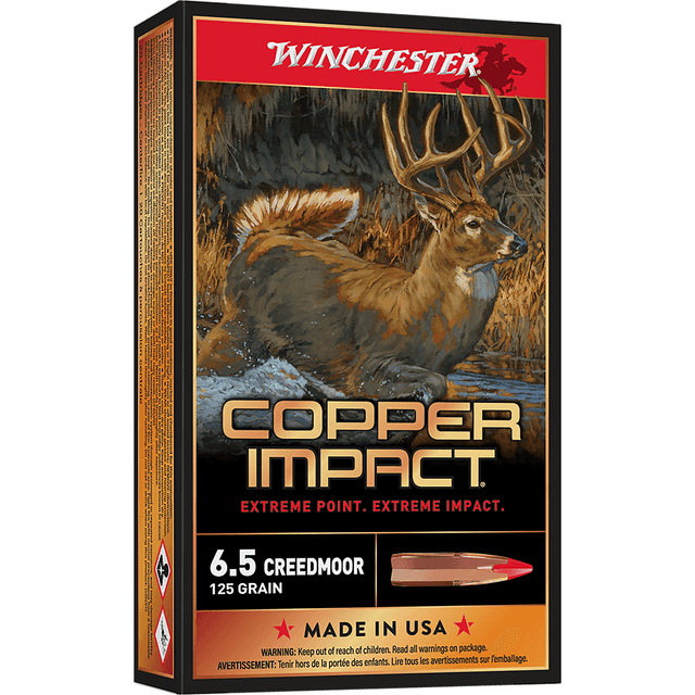Winchester Ammo Copper Impact 6.5 Creedmoor 125 gr Copper Extreme Point Lead Free 20 Per Box Winchester Ammo Copper Impact 6.5 Creedmoor 125 gr Copper Extreme Point Lead Free 20 Per Box