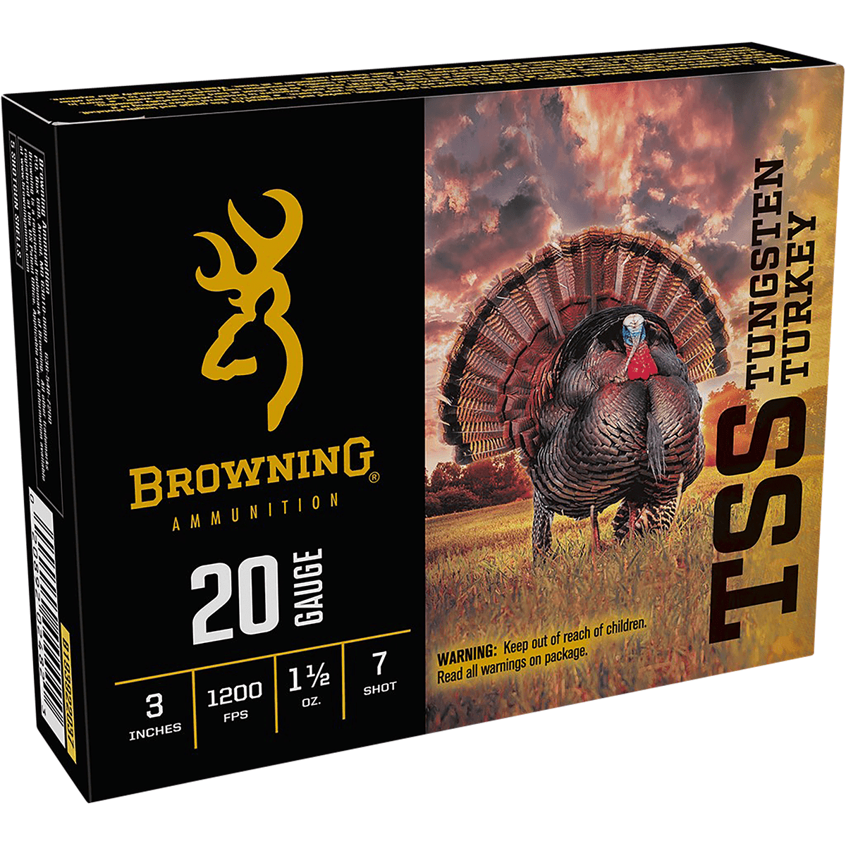 Browning Ammo TSS Tungsten Turkey 20 Gauge 3" 1 1/2 oz Tungsten 7 Shot 5 Per Box Browning Ammo TSS Tungsten Turkey 20 Gauge 3" 1 1/2 oz Tungsten 7 Shot 5 Per Box
