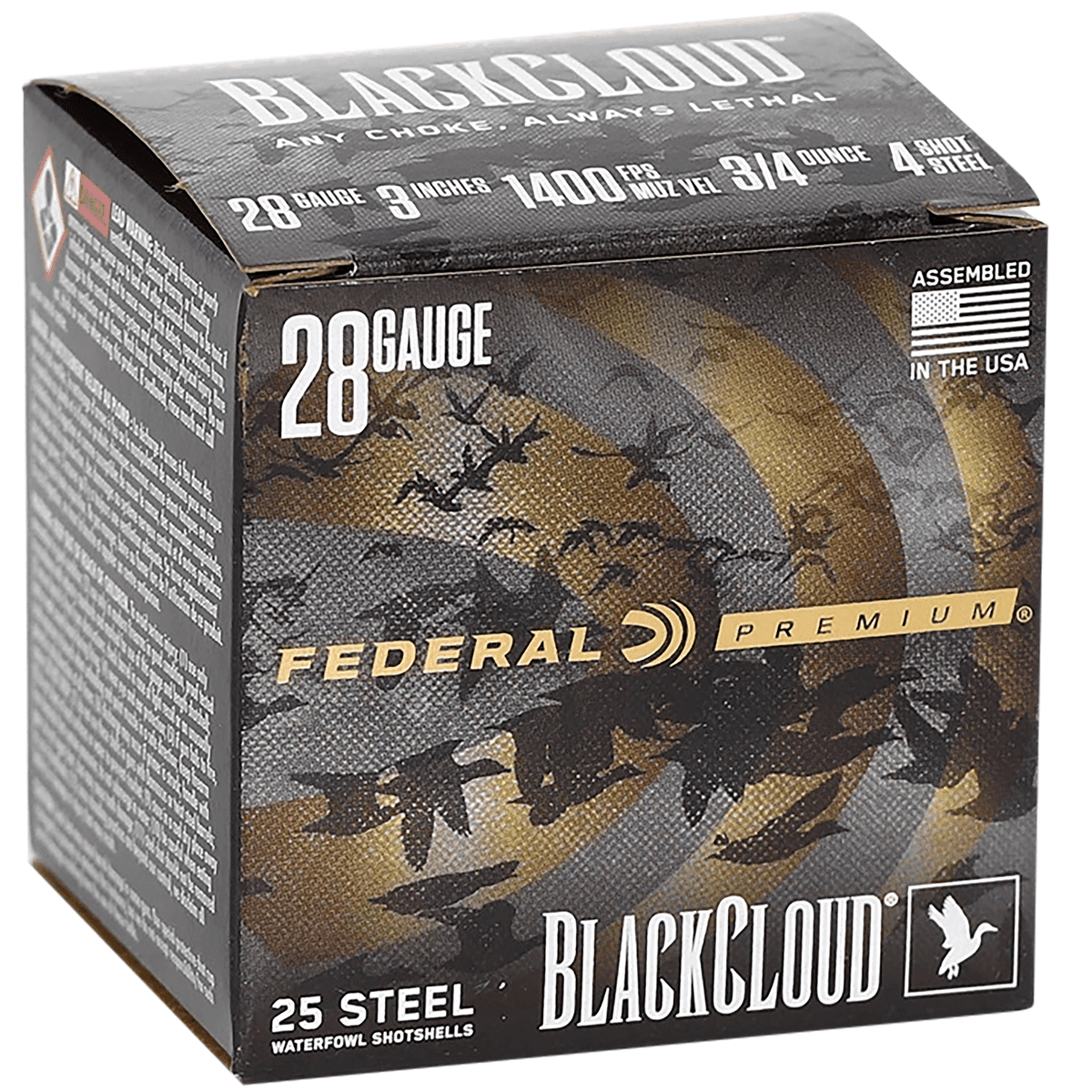 Federal Black Cloud 28 Gauge 3" 3/4 oz 4 Shot 25 Per Box Federal Black Cloud 28 Gauge 3" 3/4 oz 4 Shot 25 Per Box