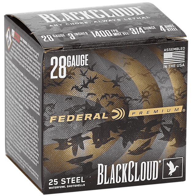 Federal Black Cloud 28 Gauge 3" 3/4 oz 4 Shot 25 Per Box Federal Black Cloud 28 Gauge 3" 3/4 oz 4 Shot 25 Per Box