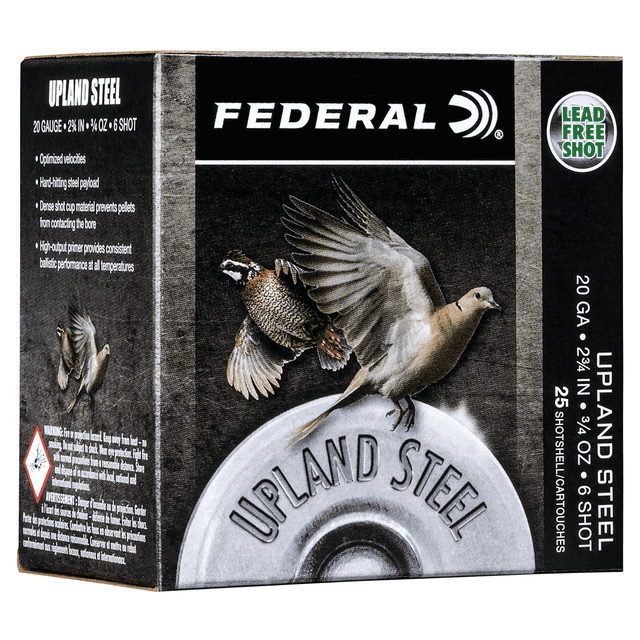 Federal Upland Field & Range 20 Gauge 2.75" 7/8 oz 7.5 Shot 25 Per Box Federal Upland Field & Range 20 Gauge 2.75" 7/8 oz 7.5 Shot 25 Per Box