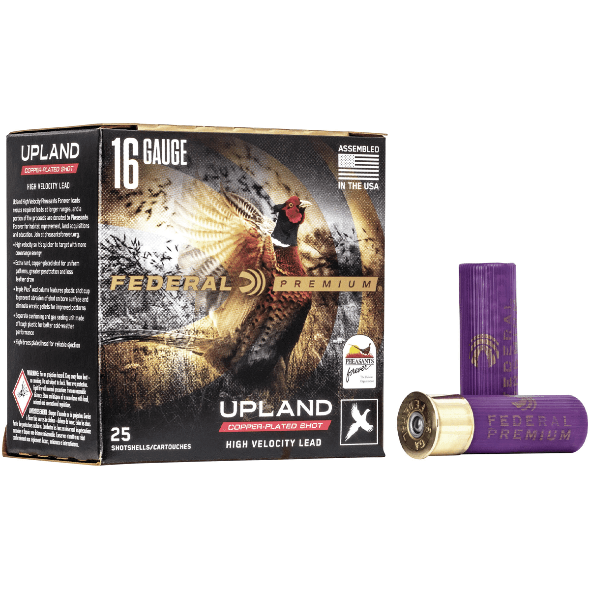 Federal Premium Wing-Shok Pheasant Forever High Velocity 16 Gauge 2.75" 1 1/8 oz 6 Shot 25 Per Box Federal Premium Wing-Shok Pheasant Forever High Velocity 16 Gauge 2.75" 1 1/8 oz 6 Shot 25 Per Box