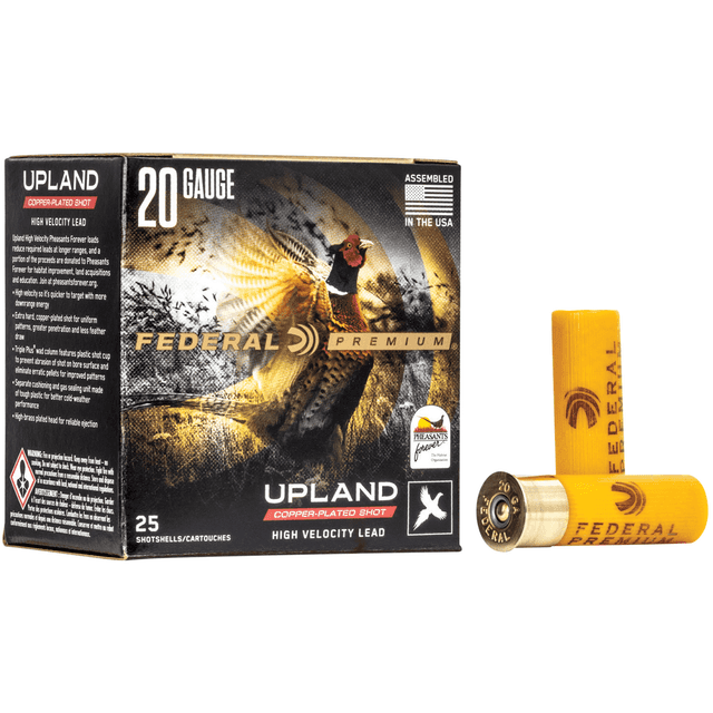 Federal Premium Wing-Shok Pheasant Forever High Velocity 20 Gauge 2.75" 1 oz 4 Shot 25 Per Box Federal Premium Wing-Shok Pheasant Forever High Velocity 20 Gauge 2.75" 1 oz 4 Shot 25 Per Box