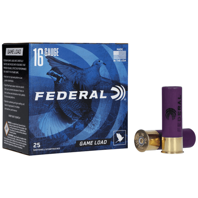 Federal Game-Shok Upland 16 Gauge 2.75" 1 oz 8 Shot 25 Per Box Federal Game-Shok Upland 16 Gauge 2.75" 1 oz 8 Shot 25 Per Box