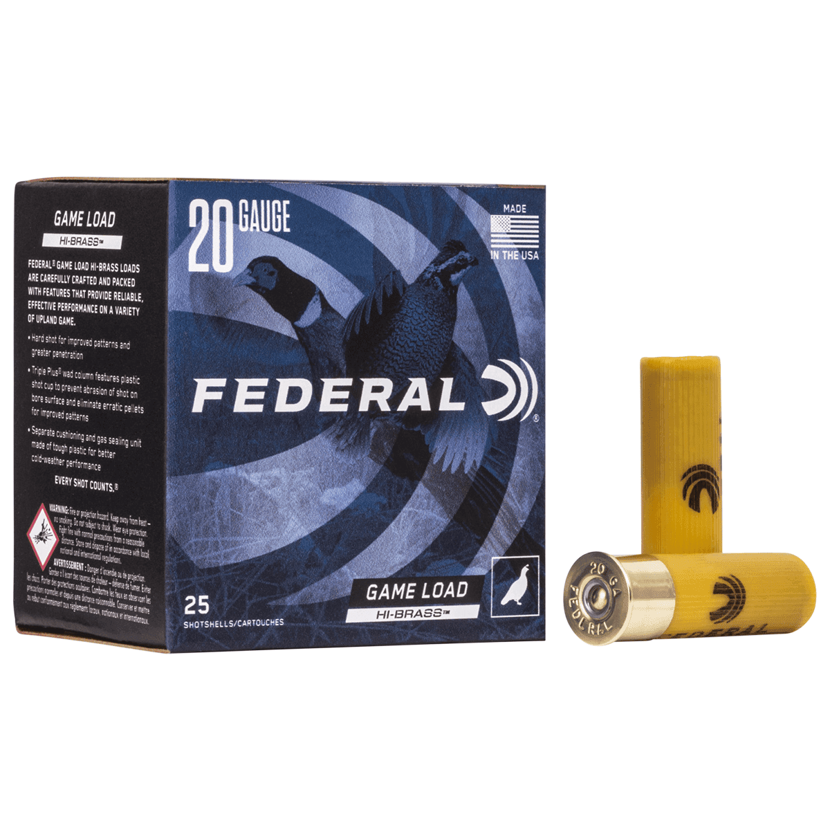 Federal Game-Shok High Brass 20 Gauge 3" 1 1/4 oz 5 Shot 25 Per Box Federal Game-Shok High Brass 20 Gauge 3" 1 1/4 oz 5 Shot 25 Per Box