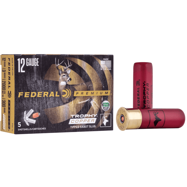 Federal Premium Vital-Shok Trophy Copper 12 Gauge 2.75" 2/3 oz Sabot Slug Shot 5 Per Box Federal Premium Vital-Shok Trophy Copper 12 Gauge 2.75" 2/3 oz Sabot Slug Shot 5 Per Box