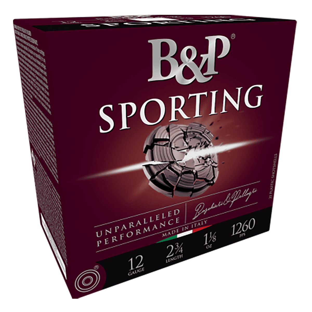 B&P Sporting Clay 12 Gauge 2.75" 1 oz 8 Shot 25 Per Box B&P Sporting Clay 12 Gauge 2.75" 1 oz 8 Shot 25 Per Box