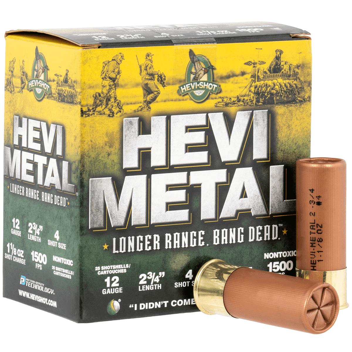 HEVI-Metal HEVI-Metal Longer Range 12 Gauge 2.75" 1 1/8 oz 4 Shot 25 Per Box HEVI-Metal HEVI-Metal Longer Range 12 Gauge 2.75" 1 1/8 oz 4 Shot 25 Per Box