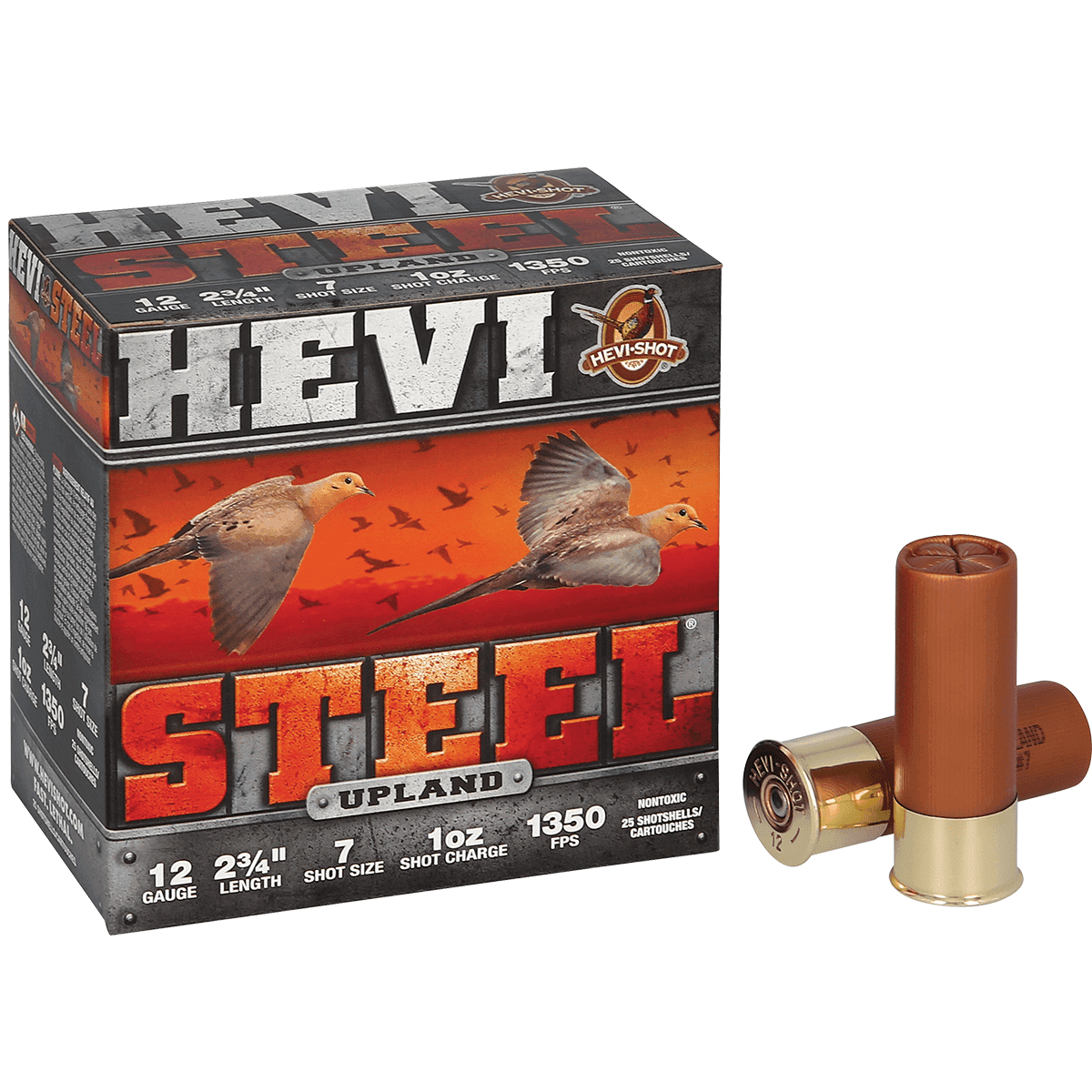 HEVI-Shot Upland 12 Gauge 2.75" 1 oz 7 Shot 25 Per Box HEVI-Shot Upland 12 Gauge 2.75" 1 oz 7 Shot 25 Per Box