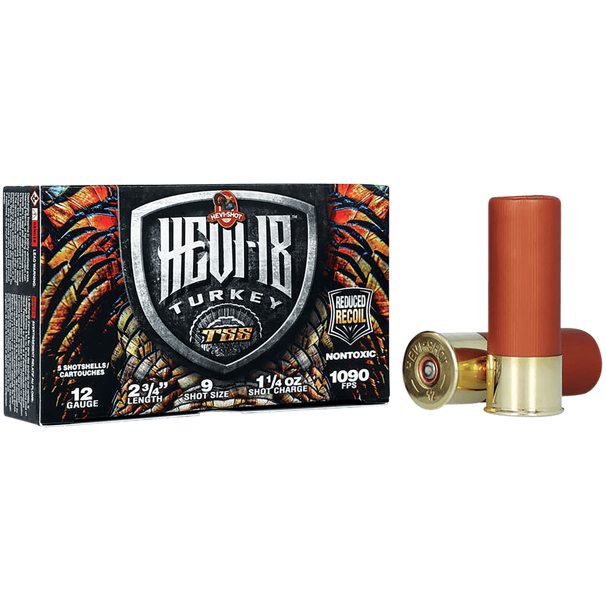 HEVI-Shot HEVI-18 TSS Turkey 12 Gauge 2.75" 1 1/4 oz Tungsten 9 Shot 5 Per Box HEVI-Shot HEVI-18 TSS Turkey 12 Gauge 2.75" 1 1/4 oz Tungsten 9 Shot 5 Per Box