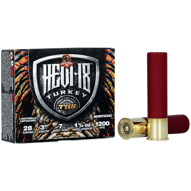 HEVI-Shot HEVI-18 TSS Turkey 28 Gauge 3" 1 1/4 oz Tungsten 7 Shot 5 Per Box HEVI-Shot HEVI-18 TSS Turkey 28 Gauge 3" 1 1/4 oz Tungsten 7 Shot 5 Per Box