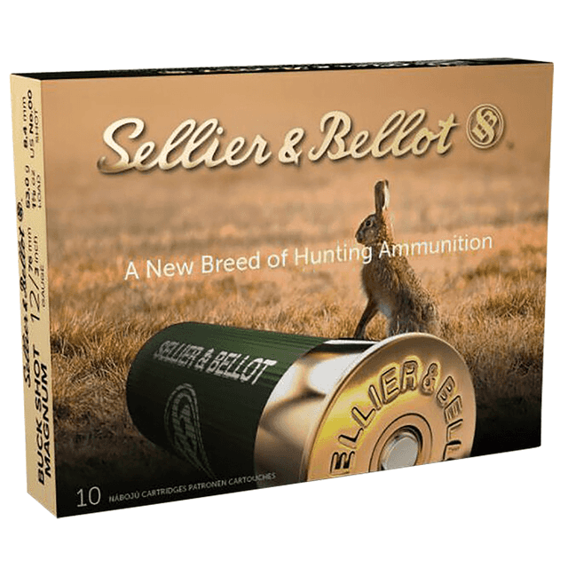 Sellier & Bellot Hunting Magnum 12 Gauge 3" 15 Pellets 1 7/8 oz 00 Buck Shot 10 Per Box Sellier & Bellot Hunting Magnum 12 Gauge 3" 15 Pellets 1 7/8 oz 00 Buck Shot 10 Per Box