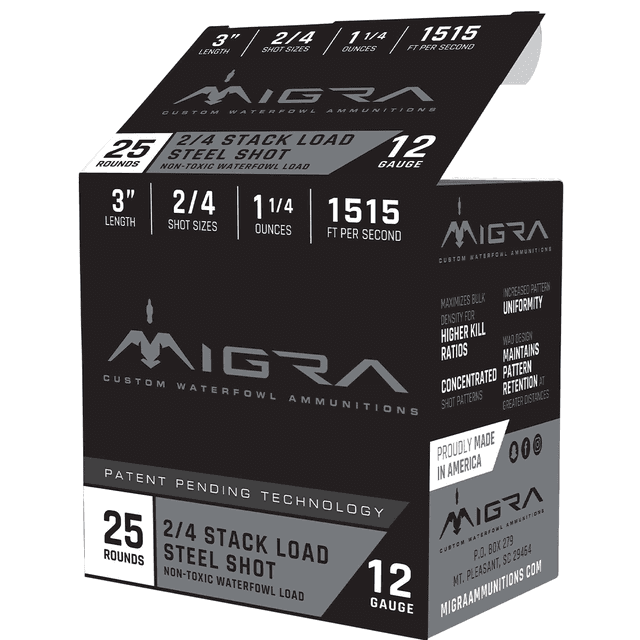 Migra Ammunitions Combinational 12 Gauge 3" 1 1/2 oz 4/6 Shot 25 Per Box Migra Ammunitions Combinational 12 Gauge 3" 1 1/2 oz 4/6 Shot 25 Per Box