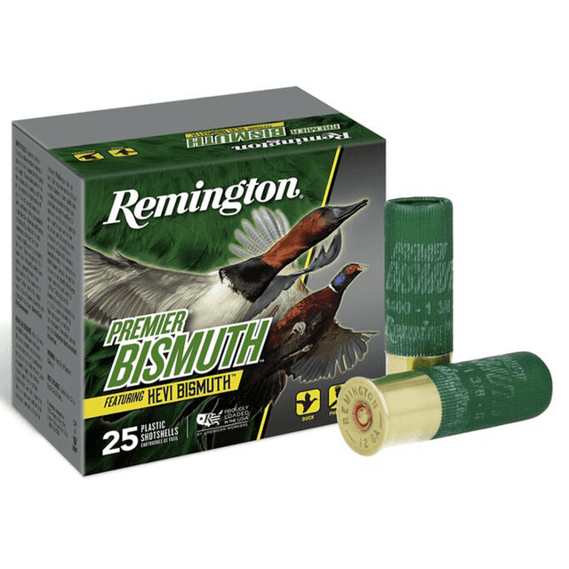 Remington Ammunition Premier Bismuth 12 Gauge 2.75" 1 1/4 oz 2 Shot 25 Per Box Remington Ammunition Premier Bismuth 12 Gauge 2.75" 1 1/4 oz 2 Shot 25 Per Box