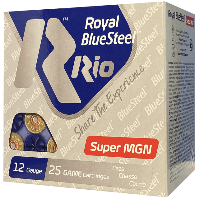Rio Ammunition BlueSteel Royal 12 Gauge 3" 1 3/8 oz 25 Per Box Rio Ammunition BlueSteel Royal 12 Gauge 3" 1 3/8 oz 25 Per Box