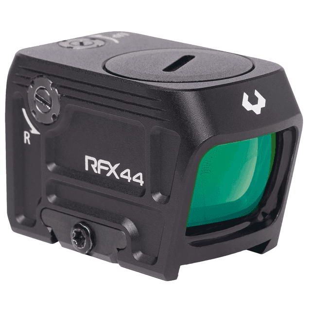 Viridian RFX 44 Compact Closed Emitter Green Dot Sight 5 MOA Green Dot ACRO / Glock MOS Pattern Footprint Viridian RFX 44 Compact Closed Emitter Green Dot Sight 5 MOA Green Dot ACRO / Glock MOS Pattern Footprint