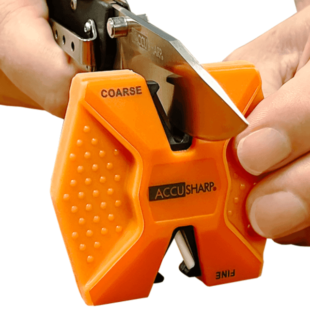 AccuSharp 344C 2-Step Knife Sharpener Hand Held Diamond Tungsten Carbide Sharpener Coarse/Fine Blaze Orange AccuSharp 344C 2-Step Knife Sharpener Hand Held Diamond Tungsten Carbide Sharpener Coarse/Fine Blaze Orange