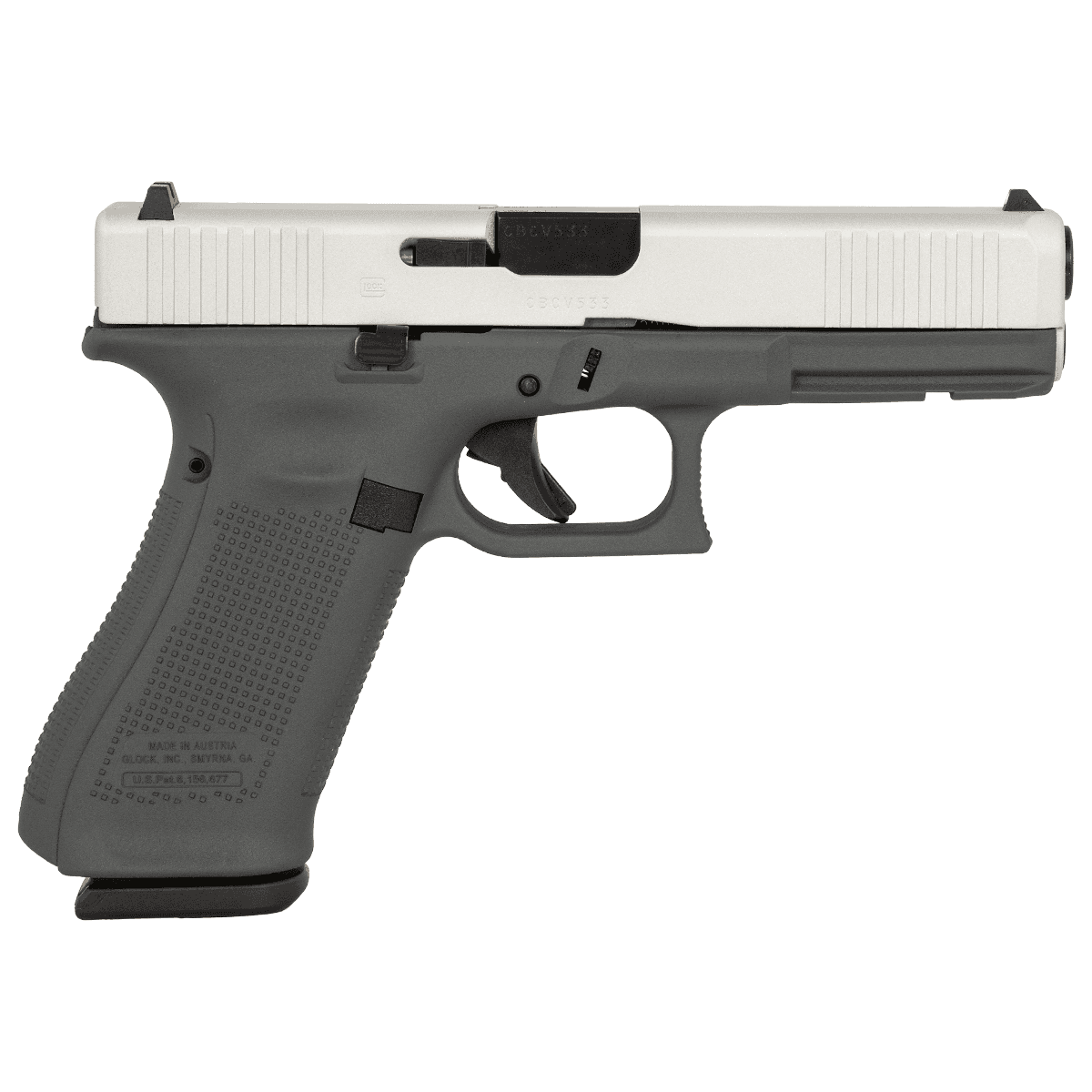 Glock G17 Gen5 9mm Satin Aluminum Cerakote Semi Automatic Handgun Glock G17 Gen5 9mm Satin Aluminum Cerakote Semi Automatic Handgun