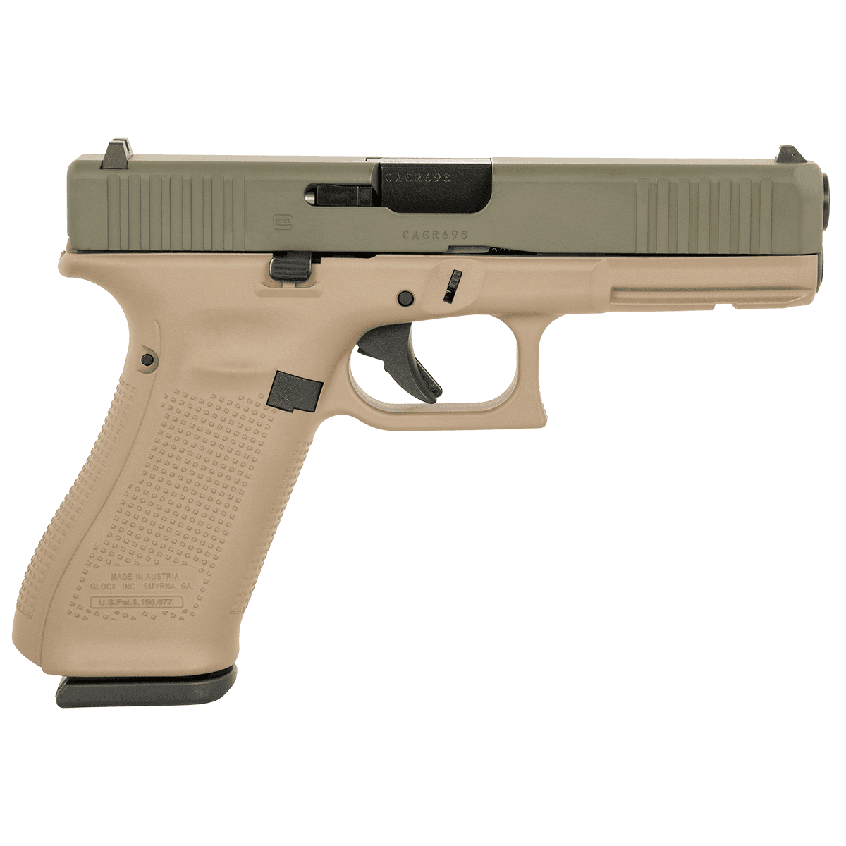Glock G17 Gen5 9mm OD Green / FDE Semi Automatic Handgun Glock G17 Gen5 9mm OD Green / FDE Semi Automatic Handgun