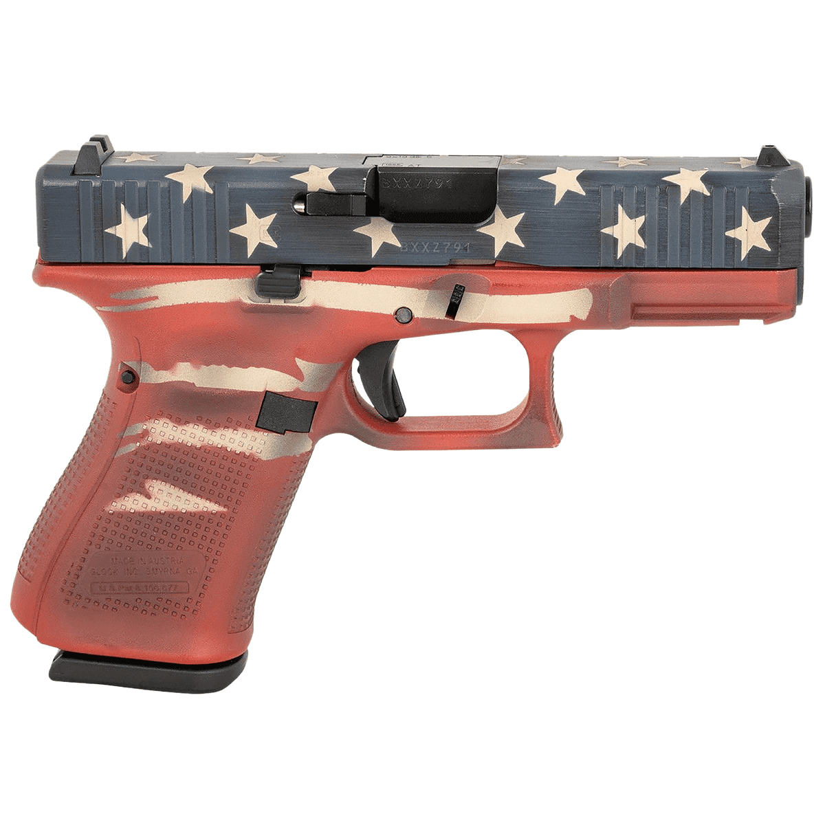 Glock G19 Gen5 9mm Stars / Stripes Semi Automatic Handgun Glock G19 Gen5 9mm Stars / Stripes Semi Automatic Handgun