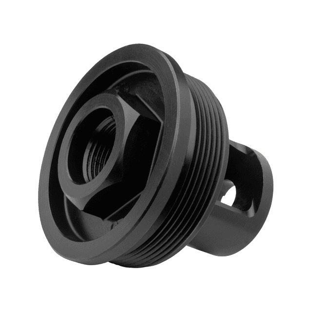 ADVANCED ARMAMENT COMPANY 65010 Flange Indexing Direct-Thread Adapter 1/2"-28 tpi, Muzzle Brake Design, for 1-3/8"-24 tpi Tubes ADVANCED ARMAMENT COMPANY 65010 Flange Indexing Direct-Thread Adapter 1/2"-28 tpi, Muzzle Brake Design, for 1-3/8"-24 tpi Tubes