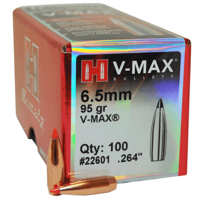 Hornady 22601 V-Max 6.5mm .264 95 gr V Max 100 Per Box Hornady 22601 V-Max 6.5mm .264 95 gr V Max 100 Per Box