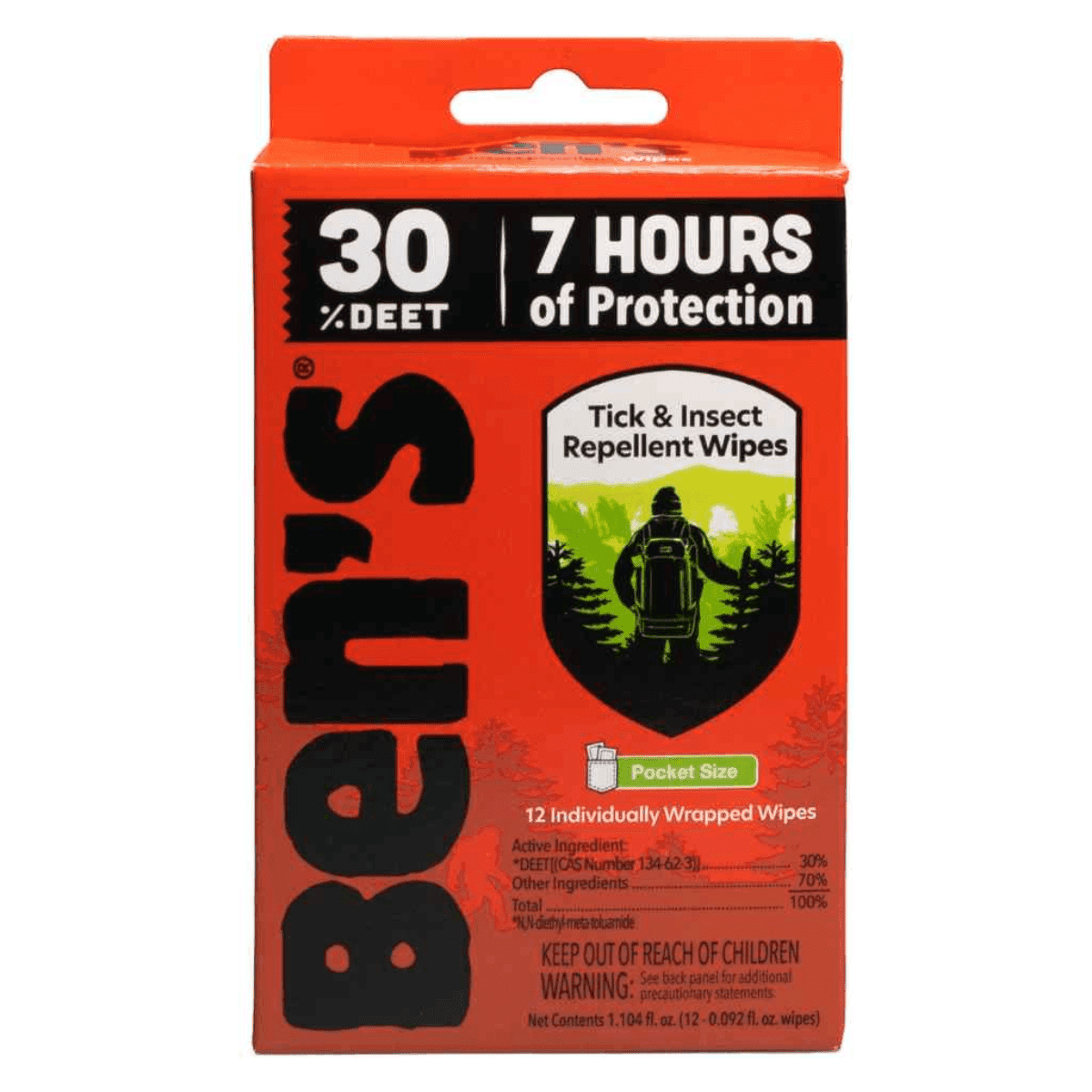 Ben's 00067085 30 Odorless Scent Wipes Repels Ticks & Biting Insects 12 Ben's 00067085 30 Odorless Scent Wipes Repels Ticks & Biting Insects 12