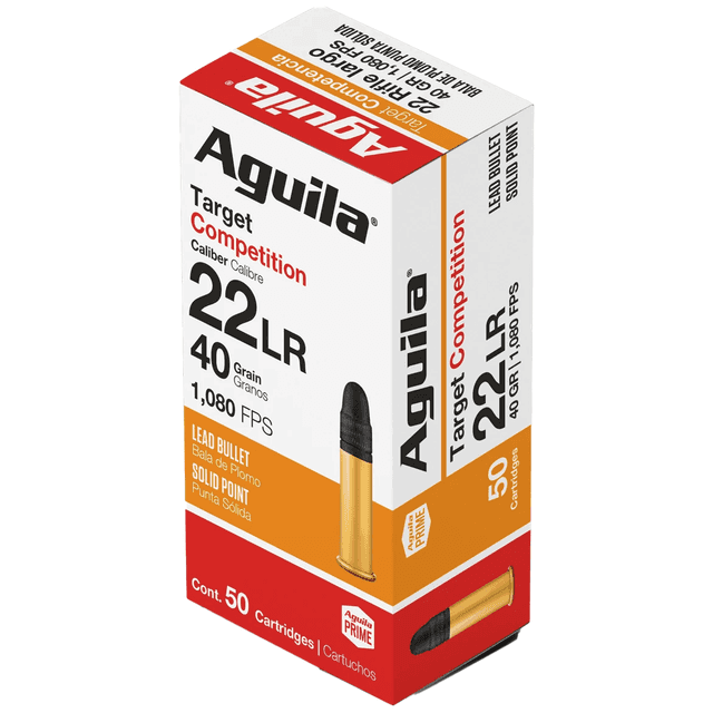 Aguila 1B220514 Competition 22 LR 40 gr Lead Solid Point 50 Per Box/ 20 Case Aguila 1B220514 Competition 22 LR 40 gr Lead Solid Point 50 Per Box/ 20 Case