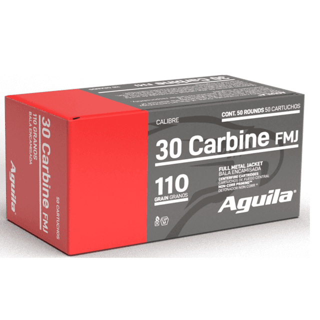 Aguila 1E302110 Target & Range Rifle 30 Carbine 110 gr Full Metal Jacket 50 Per Box/ 20 Case Aguila 1E302110 Target & Range Rifle 30 Carbine 110 gr Full Metal Jacket 50 Per Box/ 20 Case