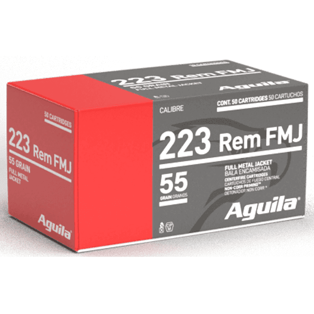 Aguila 1E223110 Target & Range Rifle 223 Rem 55 gr Full Metal Jacket 50 Per Box Aguila 1E223110 Target & Range Rifle 223 Rem 55 gr Full Metal Jacket 50 Per Box