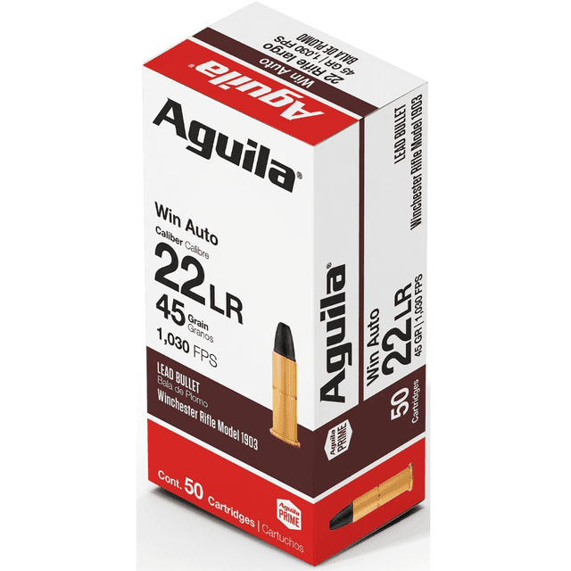 Aguila 1B220504 Target & Range Rimfire 22 Win 45 gr Lead Round Nose 50 Per Box/ 100 Case Aguila 1B220504 Target & Range Rimfire 22 Win 45 gr Lead Round Nose 50 Per Box/ 100 Case