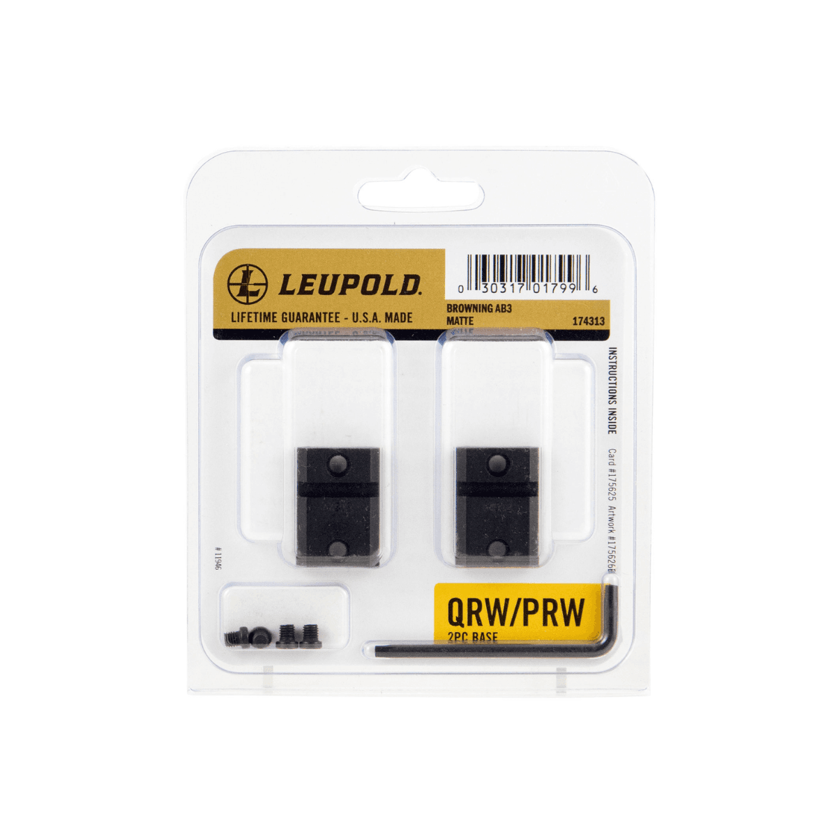 Leupold 174313 QRW Cross-Slot Base Matte Black Browning AB3 Leupold 174313 QRW Cross-Slot Base Matte Black Browning AB3