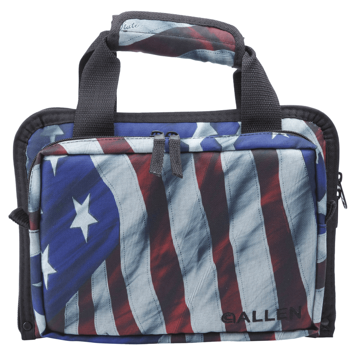 Allen 7609 Victory Duplex Handgun Case Victory Stars & Stripes Endura w/Black Trim, Foam Padding & Lockable Zipper Holds up to 2 Handguns 13.25" x 8.75" Interior Dimensions Allen 7609 Victory Duplex Handgun Case Victory Stars & Stripes Endura w/Black Trim, Foam Padding & Lockable Zipper Holds up to 2 Handguns 13.25" x 8.75" Interior Dimensions
