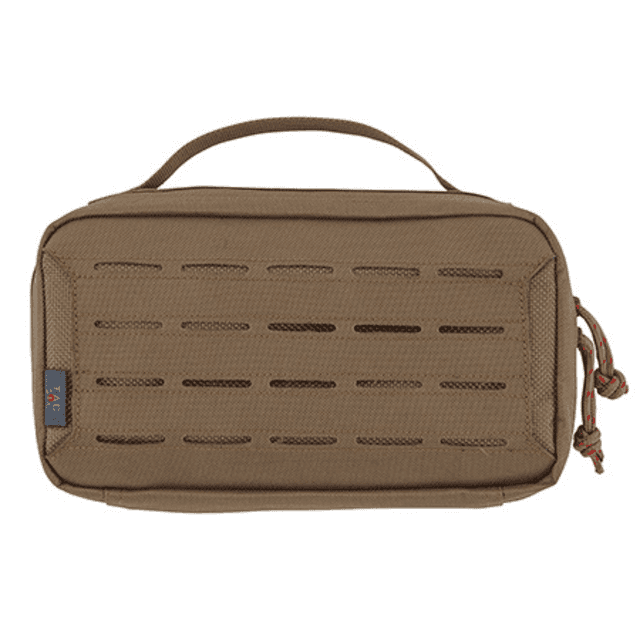 Tac Six 10812 Detachment Tactical Accessory Pouch made of Coyote 600D Polyester with Removable Back Panel, MOLLE System, Storage Pockets & Carry Handle 9" L x 5" H x 3" D Interior Dimensions Tac Six 10812 Detachment Tactical Accessory Pouch made of Coyote 600D Polyester with Removable Back Panel, MOLLE System, Storage Pockets & Carry Handle 9" L x 5" H x 3" D Interior Dimensions