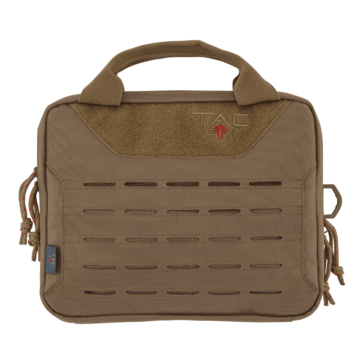 Tac Six 10816 Crew Tactical Pistol Case made of Coyote 600D Polyester with MOLLE System, Lockable Compartments, Storage Pockets, 600D Lining & Carry Handel 10" L x 3" W x 8" H Interior Dimensions Holds up to 2 Handguns Tac Six 10816 Crew Tactical Pistol Case made of Coyote 600D Polyester with MOLLE System, Lockable Compartments, Storage Pockets, 600D Lining & Carry Handel 10" L x 3" W x 8" H Interior Dimensions Holds up to 2 Handguns