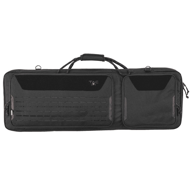 Tac Six 10827 Squad Tactical Case made of Black 600D Polyester with Lockable Zippers, MOLLE System, Rope Carry Handles, Elastic Loops, Storage Pockets & Detachable Shoulder Strap 38" L x 13" W x 4.50" H Interior Dimensions Tac Six 10827 Squad Tactical Case made of Black 600D Polyester with Lockable Zippers, MOLLE System, Rope Carry Handles, Elastic Loops, Storage Pockets & Detachable Shoulder Strap 38" L x 13" W x 4.50" H Interior Dimensions