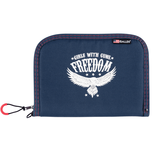 Girls With Guns 9071 Freedom made of Polyester with Navy Finish, White Letters & Picture, Lockable Zipper, Durable Lining & Foam Padding 10.50" L x 7.50" W x 1" H Interior Dimensions Girls With Guns 9071 Freedom made of Polyester with Navy Finish, White Letters & Picture, Lockable Zipper, Durable Lining & Foam Padding 10.50" L x 7.50" W x 1" H Interior Dimensions