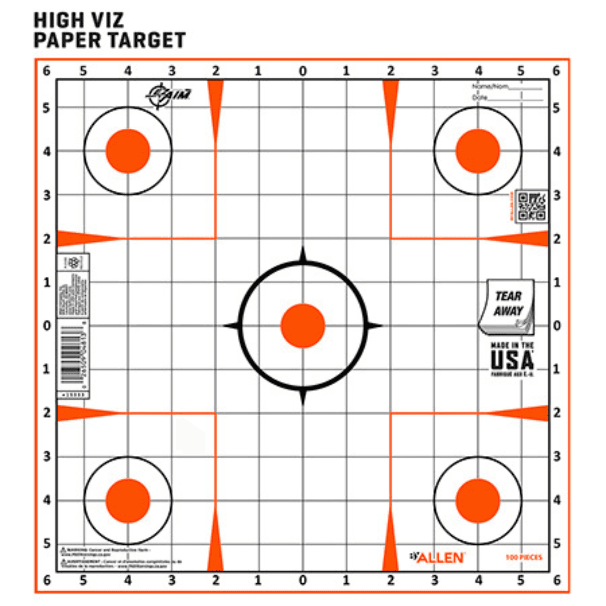 EZ-Aim 15333100 Sight-In Grid Paper Self-Adhesive 12" x 12" Orange/White 100 Per Pack EZ-Aim 15333100 Sight-In Grid Paper Self-Adhesive 12" x 12" Orange/White 100 Per Pack