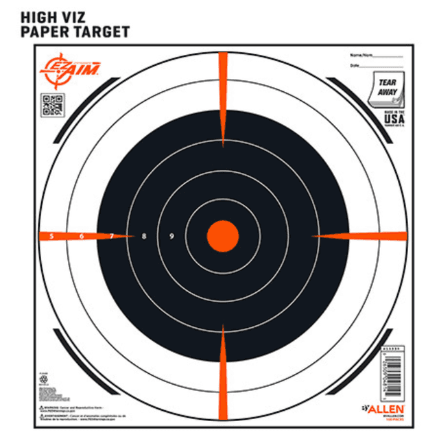EZ-Aim 15334100 Shooting Target Bullseye Paper Hanging 12" x 12" Black/White 100 Per Pack EZ-Aim 15334100 Shooting Target Bullseye Paper Hanging 12" x 12" Black/White 100 Per Pack