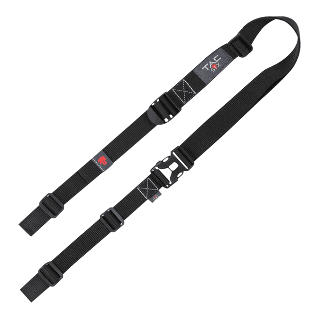 Tac Six 8495 Citadel Double Point Rifle Sling w/Quick Detach Swivels, Pull Tab Forend Rapid Adjustment System, Black Heavy-Duty Reinforced Webbing Tac Six 8495 Citadel Double Point Rifle Sling w/Quick Detach Swivels, Pull Tab Forend Rapid Adjustment System, Black Heavy-Duty Reinforced Webbing